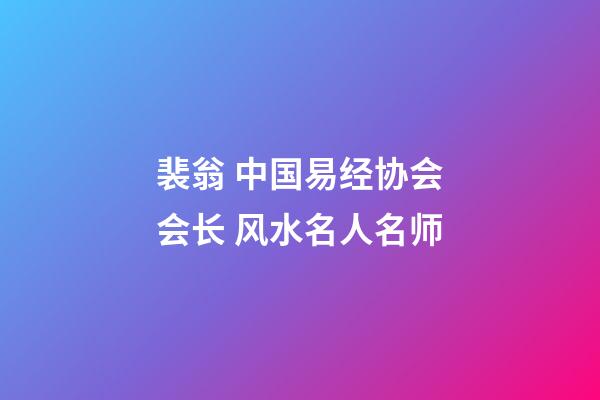 裴翁 中国易经协会会长 风水名人名师